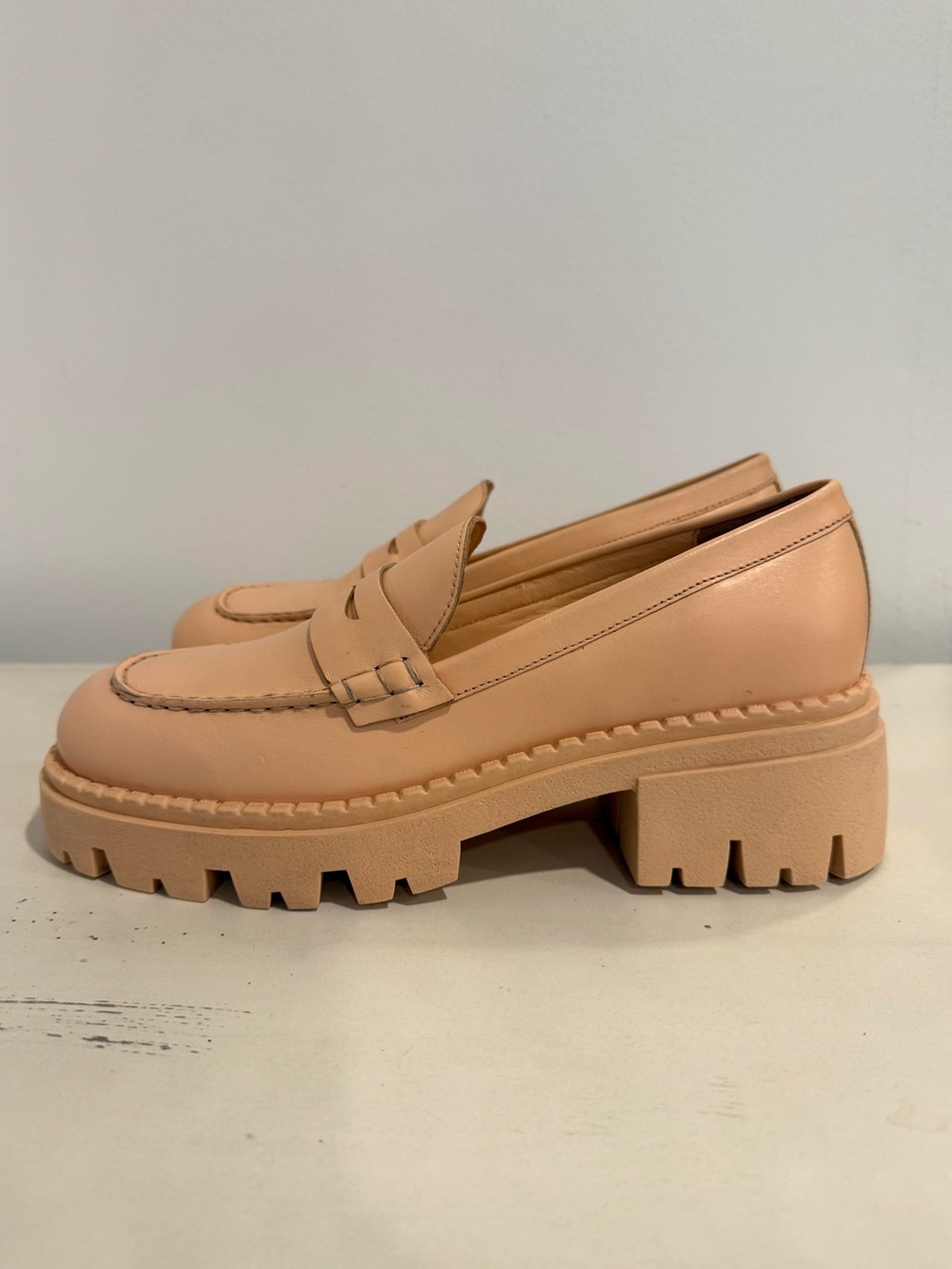 Free People Lyra Lug Sole Penny Loafer Platform Chunky Sole Size 39.5 (US 8.5-9) - Picture 3 of 11